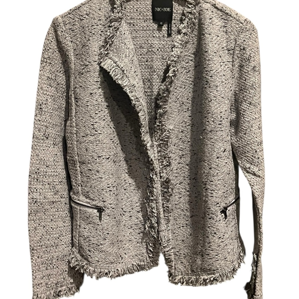 NIC+ZOE Textured Gray Blazer